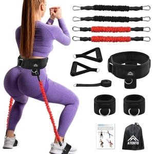 Set Weerstandsbanden (12-delig) voor Fitness, Krachttraining, Beentraining en Glutes | Inclusief handvatten en deuranker