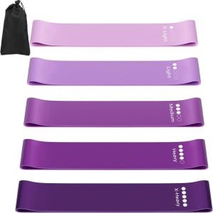 Set Weerstandsbanden 5 Stuks met Handleiding en Draagtas voor Fitness en Krachttraining