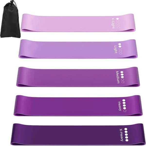 Set Weerstandsbanden 5 Stuks met Handleiding en Draagtas voor Fitness en Krachttraining