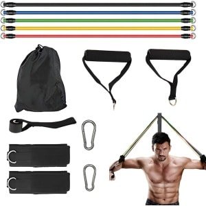 Set Weerstandsbanden met 5 Intensiteiten voor Thuis Fitness en Krachttraining