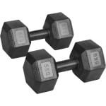 Set van 2 Dumbbells (2x5kg) met Kunststof Coating voor Krachttraining Thuis
