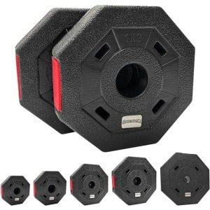 Set van 2 Gewichtsplaten Fitness Bumper Plates voor Krachttraining