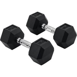 Set van 2 Kort Krachttraining Halters 20 kg Totaal - Verstelbaar Fitness Gewicht voor Thuis en Sportschool