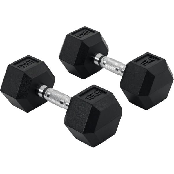 Set van 2 Kort Krachttraining Halters 20 kg Totaal - Verstelbaar Fitness Gewicht voor Thuis en Sportschool