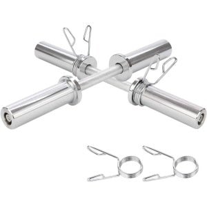 Set van 2 Olympische Halterstangen (50mm) met Gratis Veerkragen - Geschikt voor Krachttraining