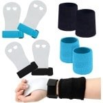 Set van 2 Paar Gymhandschoenen met Polsondersteuning voor Gewichtheffen en CrossFit