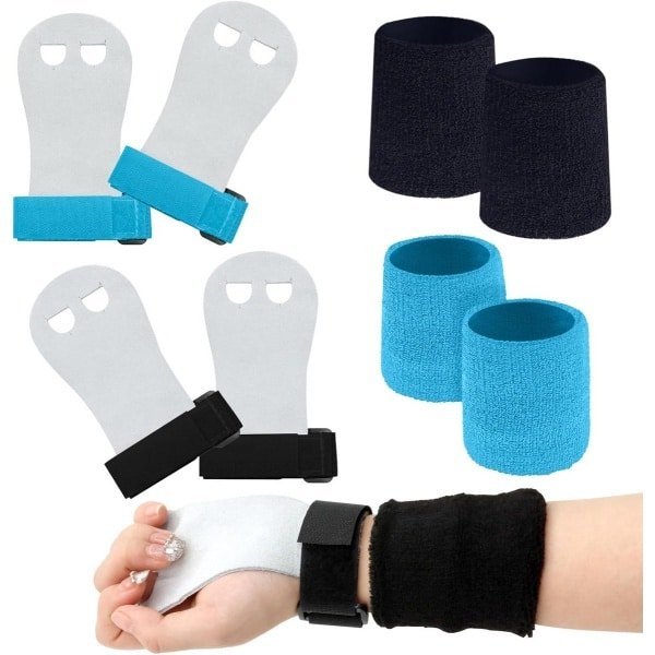 Set van 2 Paar Gymhandschoenen met Polsondersteuning voor Gewichtheffen en CrossFit