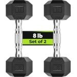 Set van 2 Rubberen Halters (3,6 kg) - Zeshoekige Handgewichten voor Krachttraining