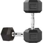 Set van 2 Rubberen Halters van 15 kg voor Krachttraining en Fitness