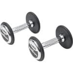 Set van 2 Rubberen Studio Halters Zwart - Ronde Vloervriendelijke Gewichten voor Krachttraining
