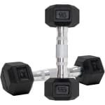 Set van 2 Zeshoekige Rubberen Halters voor Krachttraining en Fitness