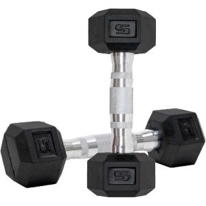 Set van 2 Zeshoekige Rubberen Halters voor Krachttraining en Fitness
