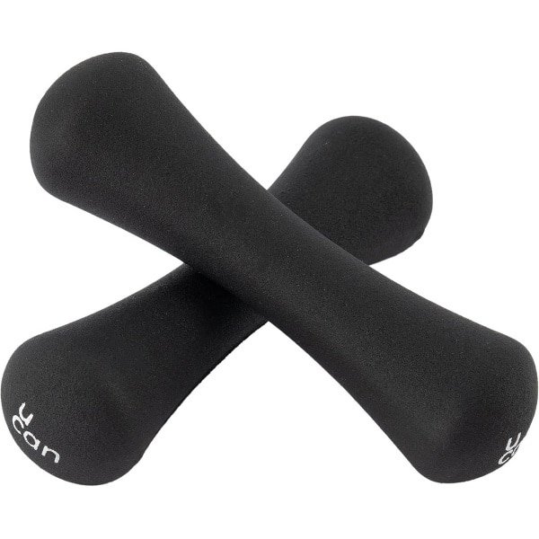 Set van 2 Zwarte Neopreen Halters voor Fitness en Krachttraining