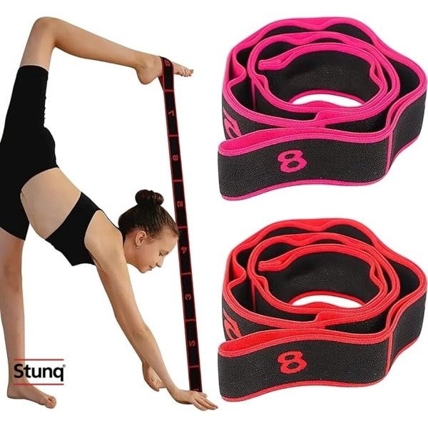 Set van 2 extra lange fitness elastieken voor krachttraining en flexibiliteit