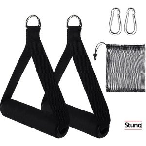 Set van 2 handgrepen voor weerstandsbanden - Eénhands ontwerp met D-ring voor krachttraining