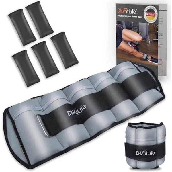 Set van 2 verstelbare enkelgewichten voor krachttraining - 2 x 2.5 kg en 2 x 4.5 kg