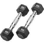 Set van 2x 1kg Zeshoekige Halters Rubberen Studio Gewichten voor Fitness en Krachttraining