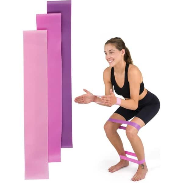 Set van 3 Elastische Weerstandsbanden Fitnessbanden met 3 Weerstandsniveaus voor Krachttraining en Yoga