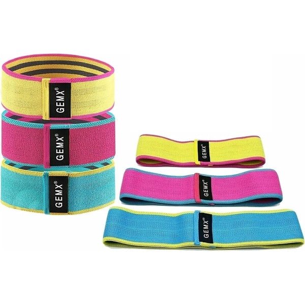 Set van 3 Stof Weerstandsbanden met 3 Sterktes voor Fitness en Krachttraining