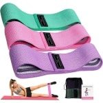 Set van 3 Stof Weerstandsbanden voor Krachttraining - Fitness Elastiek voor Yoga, Pilates en Squats