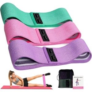 Set van 3 Stof Weerstandsbanden voor Krachttraining - Fitness Elastiek voor Yoga, Pilates en Squats