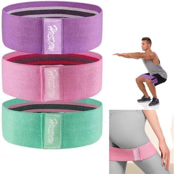 Set van 3 Stof Weerstandsbanden voor Krachttraining en Yoga