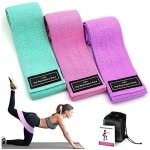 Set van 3 Stoffen Weerstandsbanden voor Billen, Heupen en Benen - Anti-Slip Booty Bands voor Krachttraining