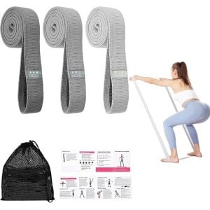 Set van 3 Stoffen Weerstandsbanden voor Krachttraining en Yoga