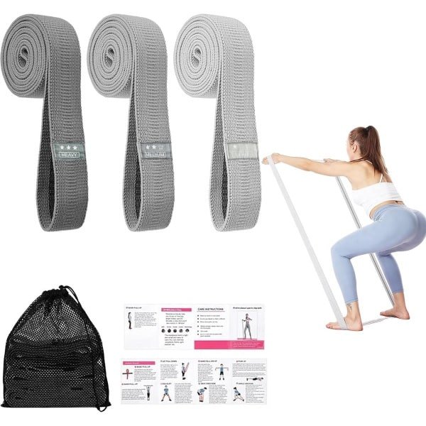 Set van 3 Stoffen Weerstandsbanden voor Krachttraining en Yoga