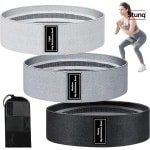 Set van 3 elastische fitnessbanden voor krachttraining en pilates