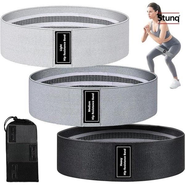 Set van 3 elastische fitnessbanden voor krachttraining en pilates