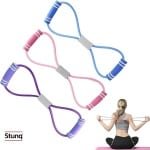 Set van 3 weerstandsbanden met comfortabele handvatten voor krachttraining