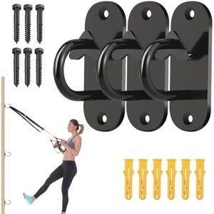 Set van 3 weerstandsbanden met wandankers voor krachttraining en yoga