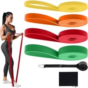Set van 4 Fitness Weerstandsbanden met verschillende sterktes voor Krachttraining en Yoga