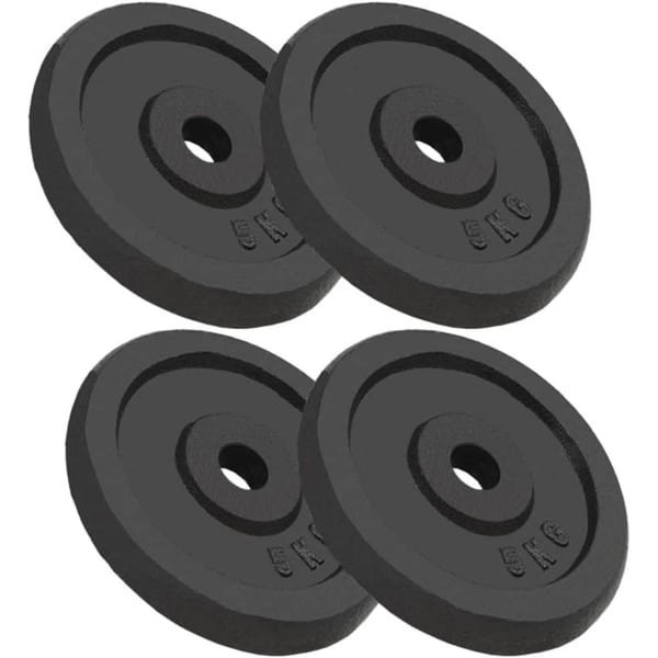 Set van 4 Gietijzeren Halterschijven 5 kg voor Krachttraining