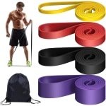 Set van 4 Weerstandsbanden - Weerstandsbanden Set voor Mannen en Vrouwen - Diverse Weerstandslevels voor Krachttraining en Spierversterking