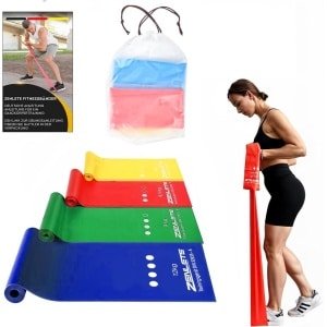 Set van 4 XL Fitness Elastiek Bands - 2 Meter Lang voor Krachttraining, Yoga en Fysiotherapie