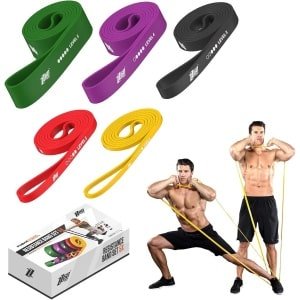 Set van 5 Weerstandsbanden Fitness Elastisch voor Krachttraining en Yoga