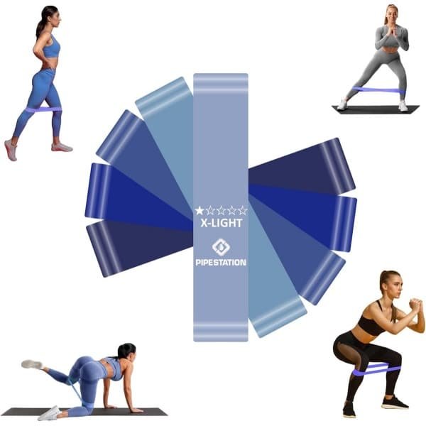 Set van 5 Weerstandsbanden - Fitnessbanden Mini-Loop voor Krachttraining, Pilates en Fysiotherapie