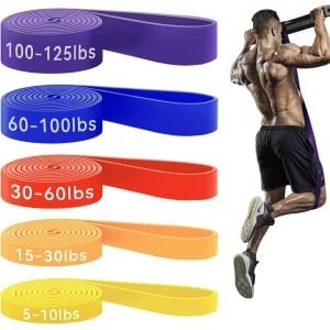 Set van 5 Weerstandsbanden voor Krachttraining, Pilates en Yoga