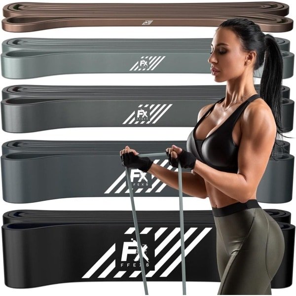 Set van 5 Weerstandsbanden voor Krachttraining en Pull-ups