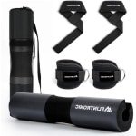 Set van 9 Kniebuigkussens met Stang, Fitness Stangkussens met 2 Enkelbanden, Beschermende Kussens voor Nek en Schouders tijdens Krachttraining