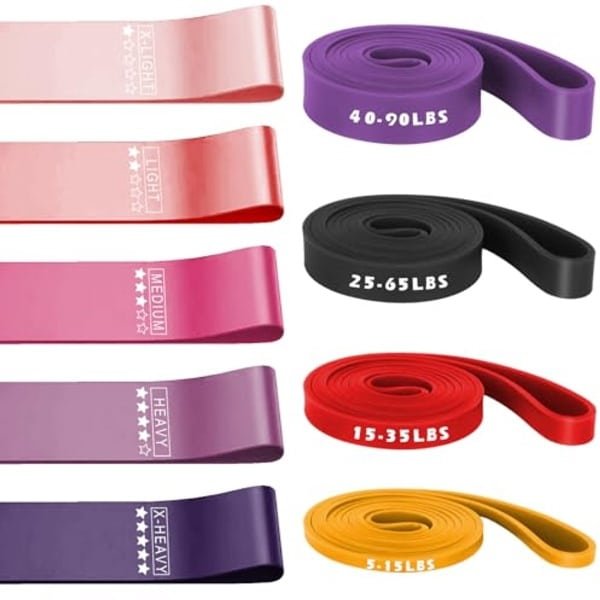 Set van 9 Weerstandsbanden voor Thuis Fitness - Ideaal voor Krachttraining en Pilates