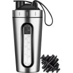 Shakerfles 830 ml - Lekvrije Protein Shaker met Zichtvenster, Geschikt voor Eiwitshakes, Pre-Workout & Smoothies - Roestvrij Staal