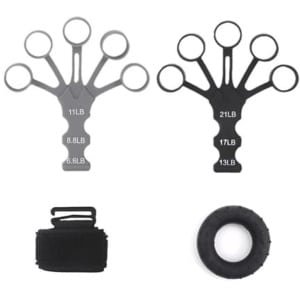 Siliconen Vingertrainer met Instelbare Weerstand - 2 Stuks Grip Trainer voor Krachttraining en Herstel