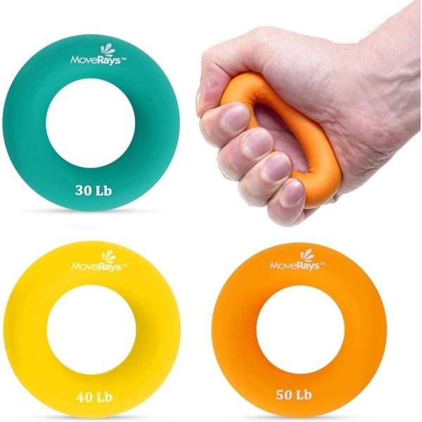 Siliconen ringen voor grip en krachttraining - Pack van 3 ringen in verschillende weerstandsniveaus