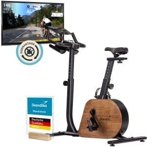 Skandika hometrainer fiets Trevek P12-G - Fietsergometer met stroomgenerator, magneetrem, 16 weerstandsniveaus, verstelbare pedalen, zadel & stuur | Hometrainer, ergometer, indoor bike, fitness