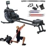 Skandika multi-weerstandsbanden met stang - Pilates bar met resistance bands, krachttraining, 3 weerstandsniveaus, online trainingsgids, veel accessoires, fitnesstraining, te gebruiken met Nemo IV en V3000