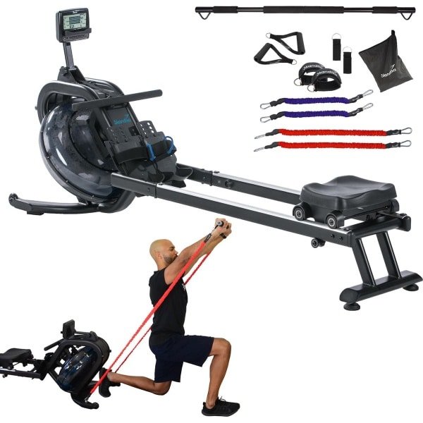 Skandika multi-weerstandsbanden met stang - Pilates bar met resistance bands, krachttraining, 3 weerstandsniveaus, online trainingsgids, veel accessoires, fitnesstraining, te gebruiken met Nemo IV en V3000