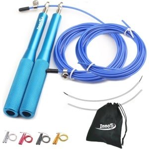 Skippy Touw voor Fitness - Lichtgewicht Aluminium Springtouw voor Mannen en Vrouwen - Verstelbaar met Optionele Gewichten - Ideaal voor CrossFit en Boksen